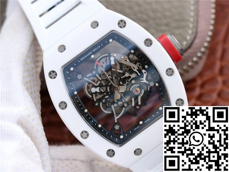 Richard Mille RM055 KV Factory Ceramic White Rubber Strap
