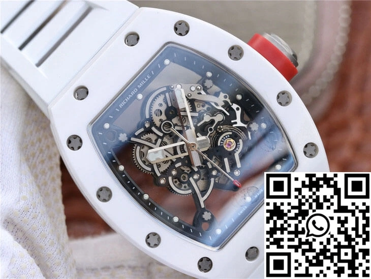 Richard Mille RM055 KV Factory Ceramic White Rubber Strap