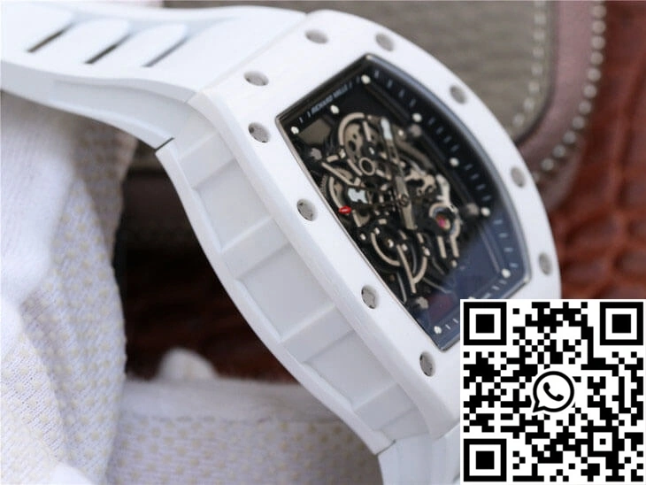 Richard Mille RM055 KV Factory Ceramic White Rubber Strap