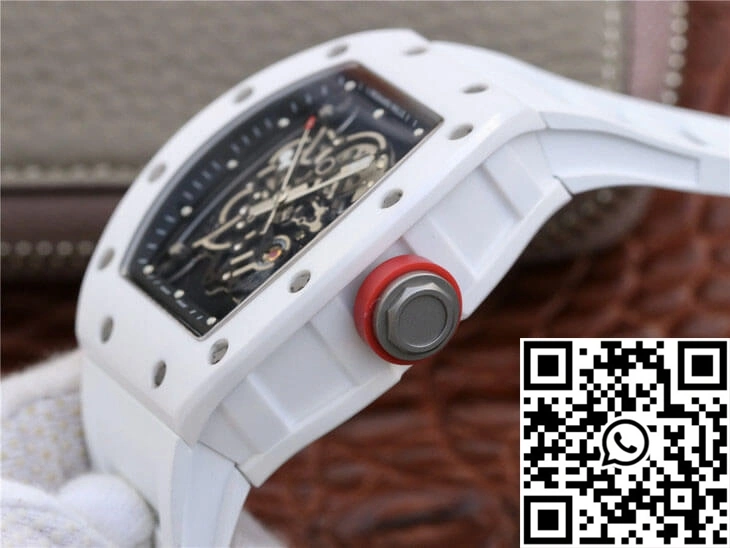 Richard Mille RM055 KV Factory Ceramic White Rubber Strap