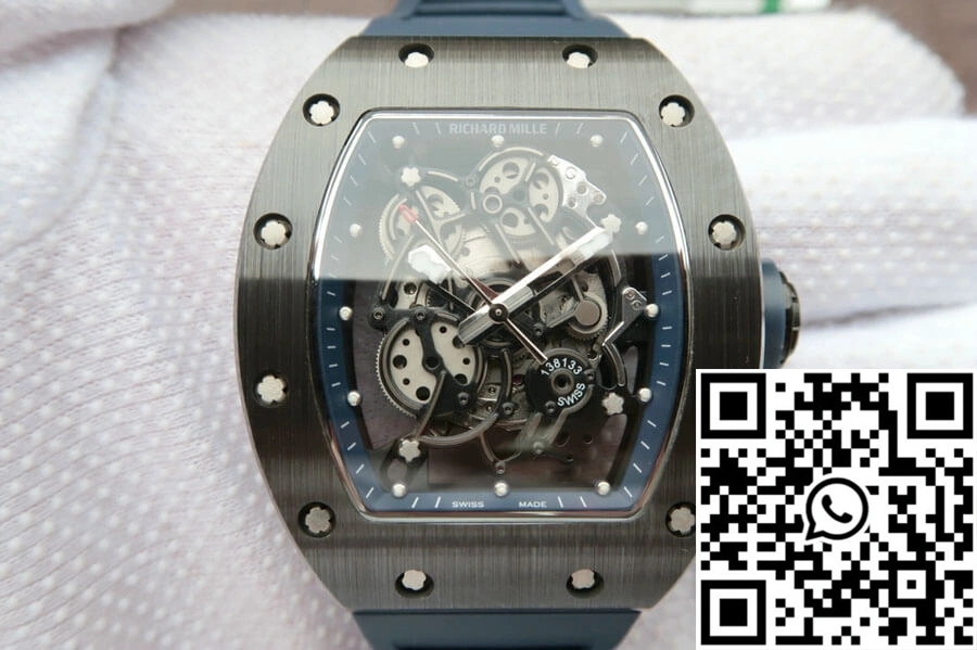 Richard Mille RM055 KV Factory Dark Blue Rubber Strap