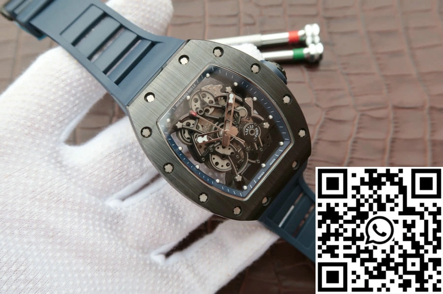 Richard Mille RM055 KV Factory Dark Blue Rubber Strap