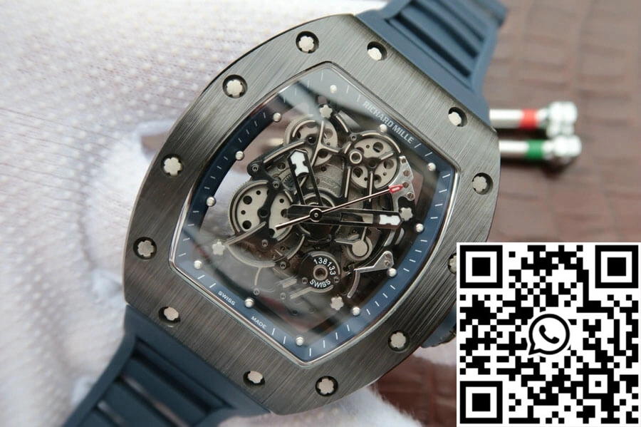 Richard Mille RM055 KV Factory Dark Blue Rubber Strap