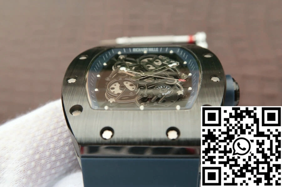 Richard Mille RM055 KV Factory Dark Blue Rubber Strap