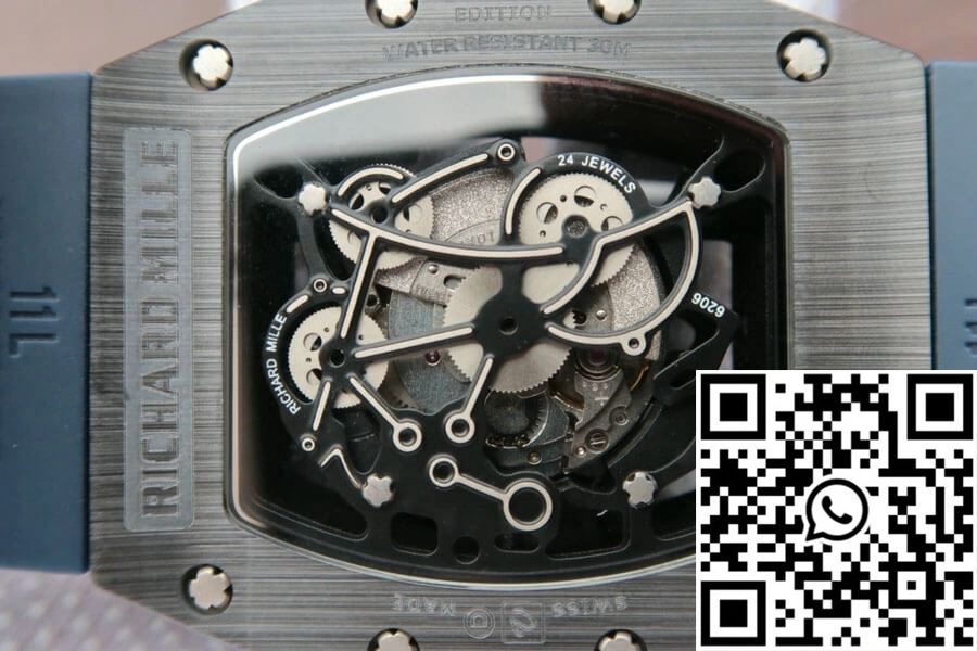 Richard Mille RM055 KV Factory Dark Blue Rubber Strap