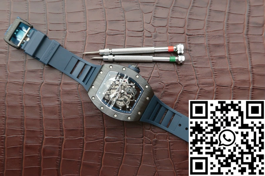 Richard Mille RM055 KV Factory Dark Blue Rubber Strap