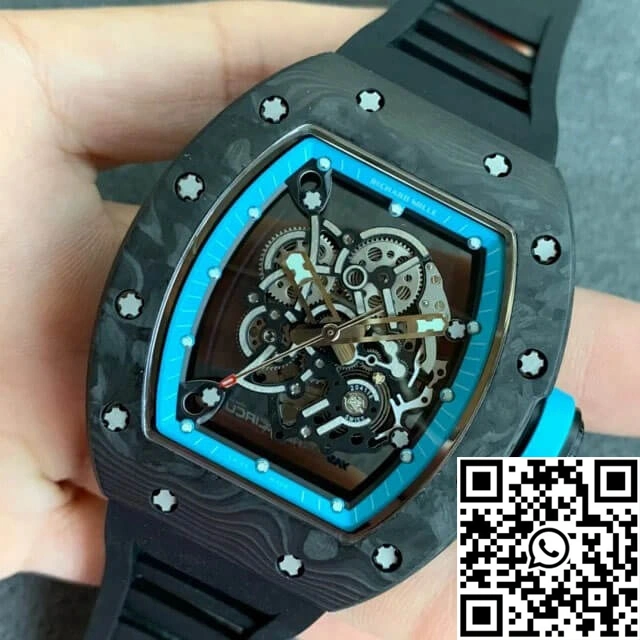 Richard Mille RM055 KV Factory V2 Carbon Fiber Black Rubber Strap