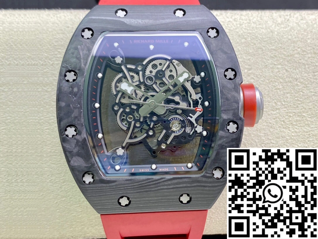 Richard Mille RM055 KV Factory V2 Carbon Fiber Red Strap