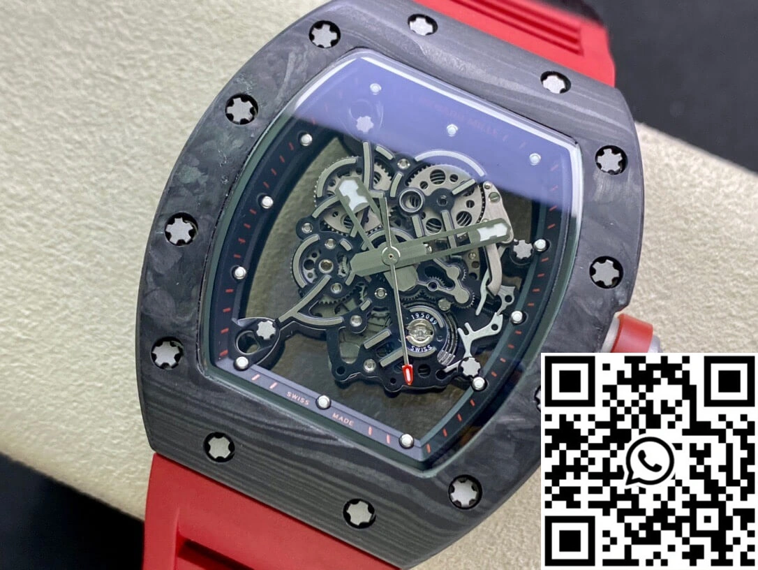 Richard Mille RM055 KV Factory V2 Carbon Fiber Red Strap