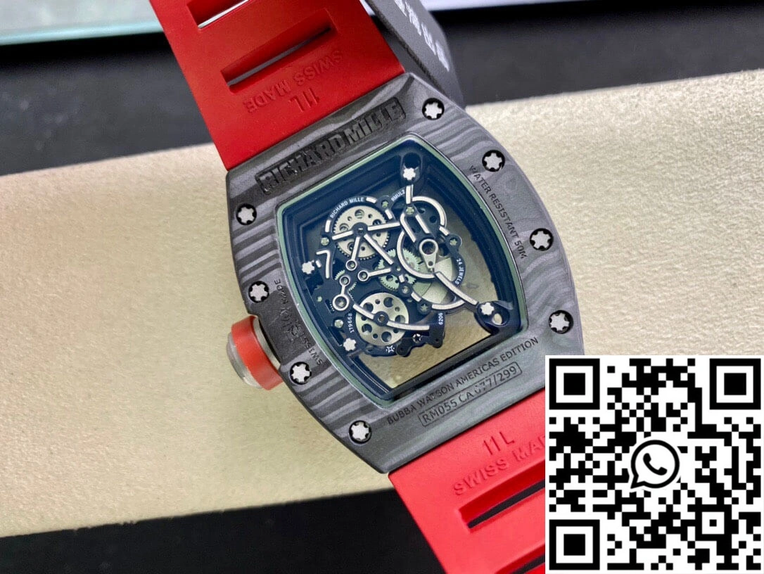 Richard Mille RM055 KV Factory V2 Carbon Fiber Red Strap