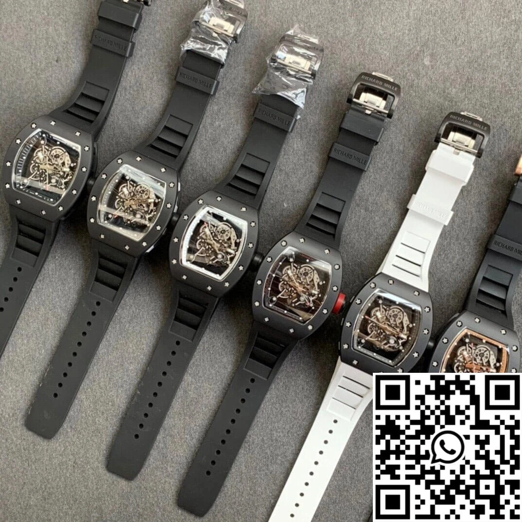 Richard Mille RM055 KV Factory V2 Ceramic Black Rubber Strap