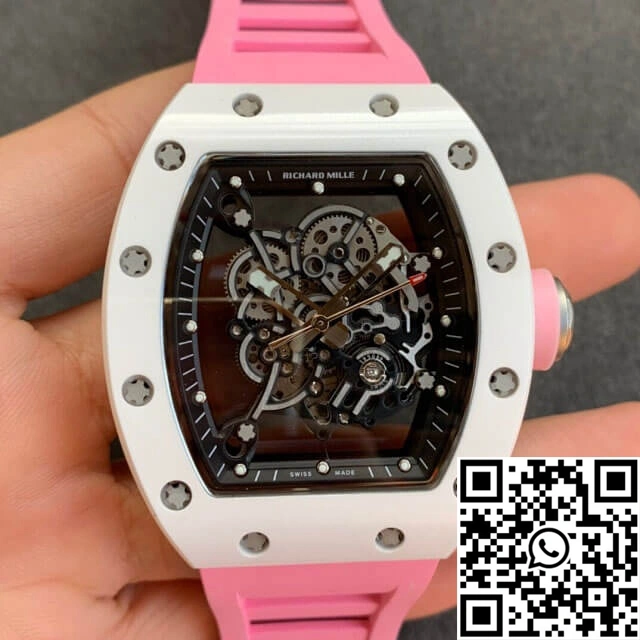 Richard Mille RM055 KV Factory V2 Pink Rubber Strap