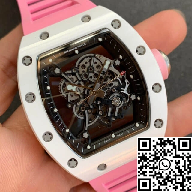 Richard Mille RM055 KV Factory V2 Pink Rubber Strap