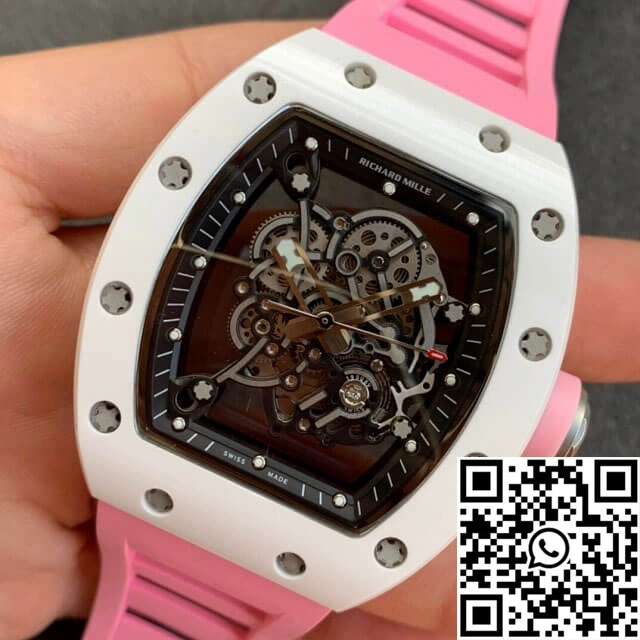 Richard Mille RM055 KV Factory V2 Pink Rubber Strap