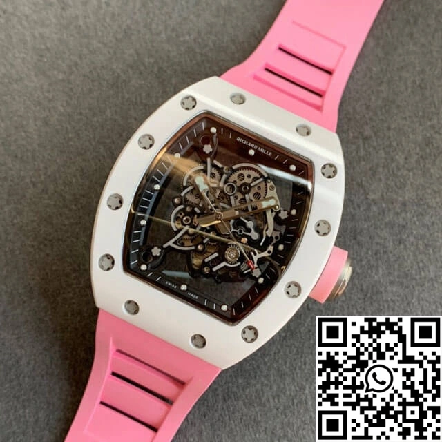 Richard Mille RM055 KV Factory V2 Pink Rubber Strap