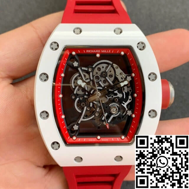 Richard Mille RM055 KV Factory V2 Red Rubber Strap