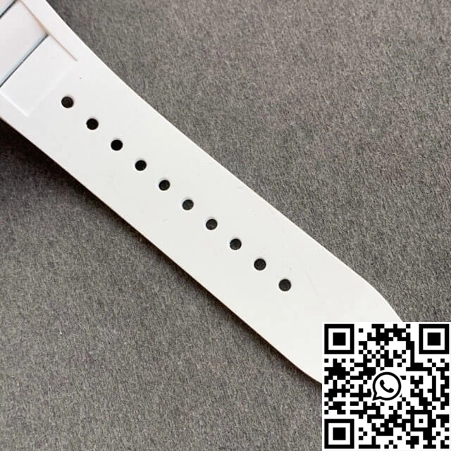 Richard Mille RM055 KV Factory V2 White Ceramic Case Rubber Strap