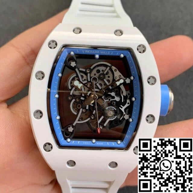Richard Mille RM055 KV Factory V2 White Rubber Strap