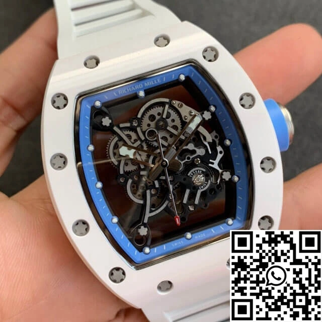 Richard Mille RM055 KV Factory V2 White Rubber Strap