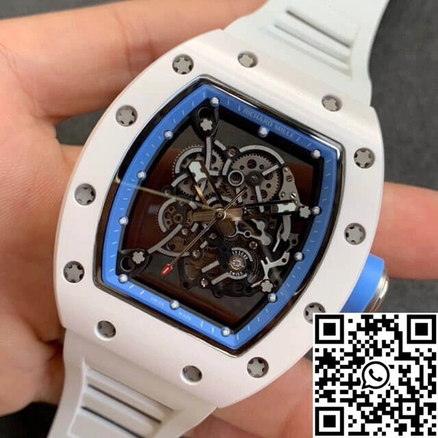 Richard Mille RM055 KV Factory V2 White Rubber Strap
