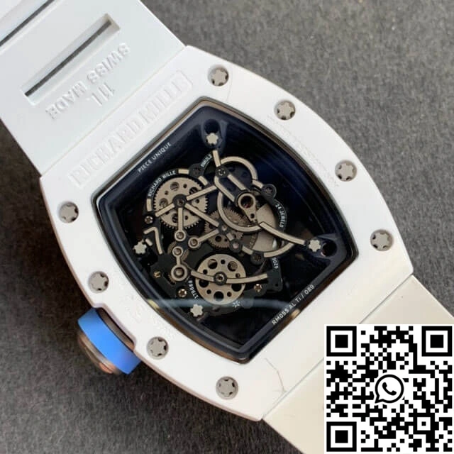 Richard Mille RM055 KV Factory V2 White Rubber Strap