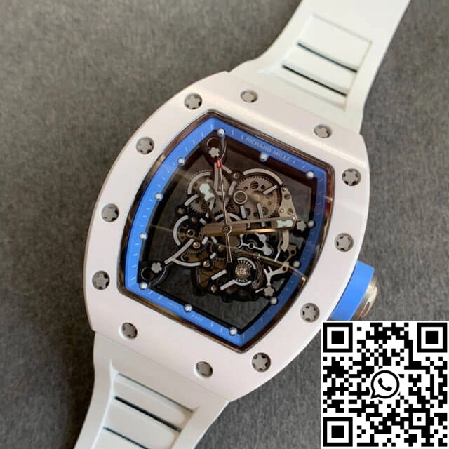 Richard Mille RM055 KV Factory V2 White Rubber Strap