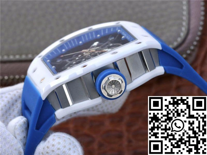 Richard Mille RM055 KV Factory White Ceramic Blue Hollow Dial