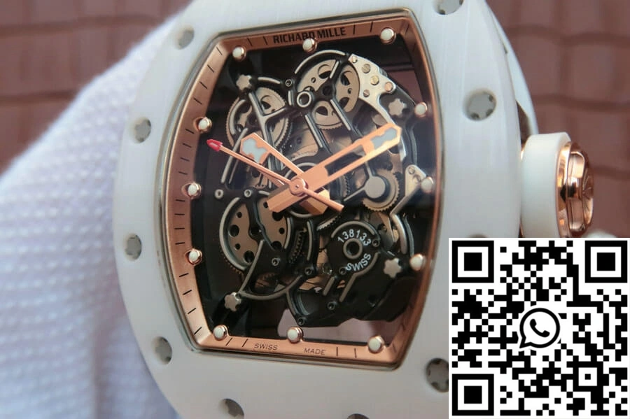 Richard Mille RM055 KV Factory White Ceramic Rubber Strap