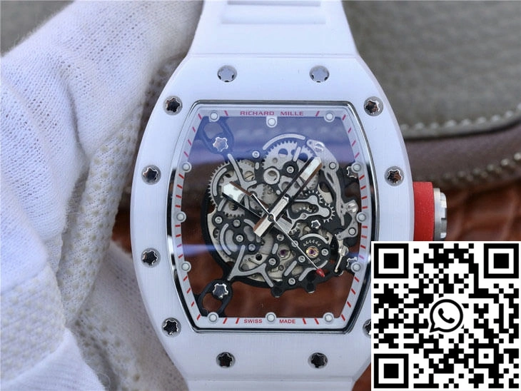 Richard Mille RM055 KV Factory White Rubber Strap