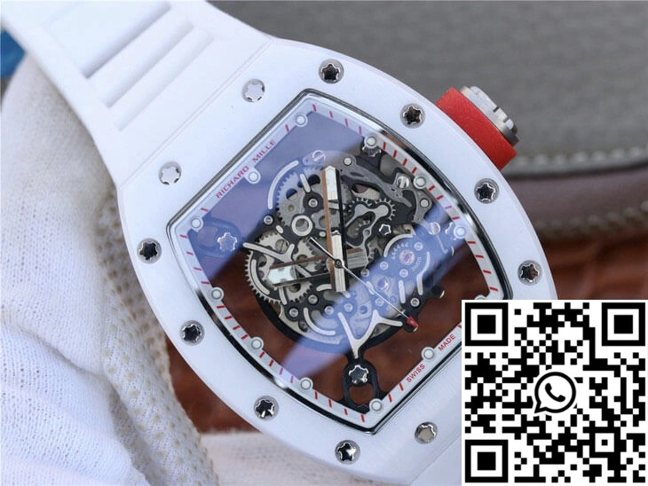 Richard Mille RM055 KV Factory White Rubber Strap