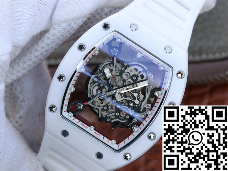 Richard Mille RM055 KV Factory White Rubber Strap
