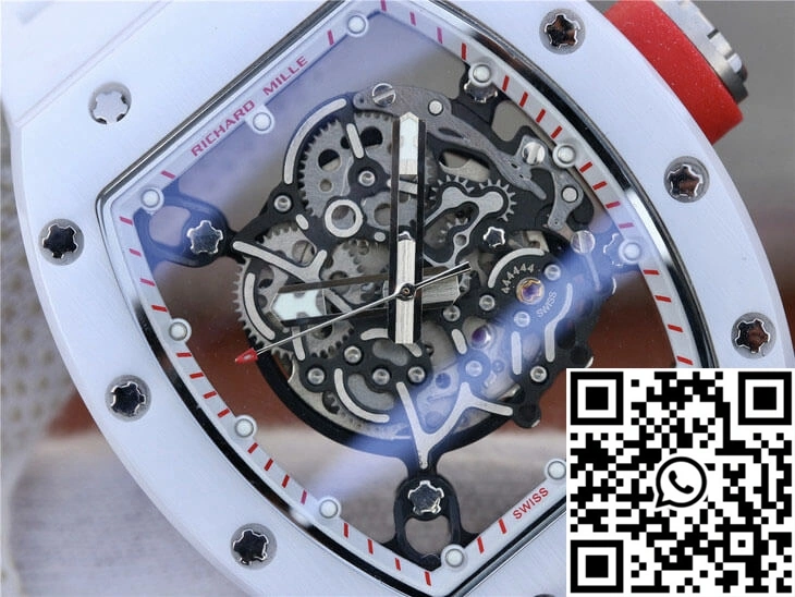 Richard Mille RM055 KV Factory White Rubber Strap