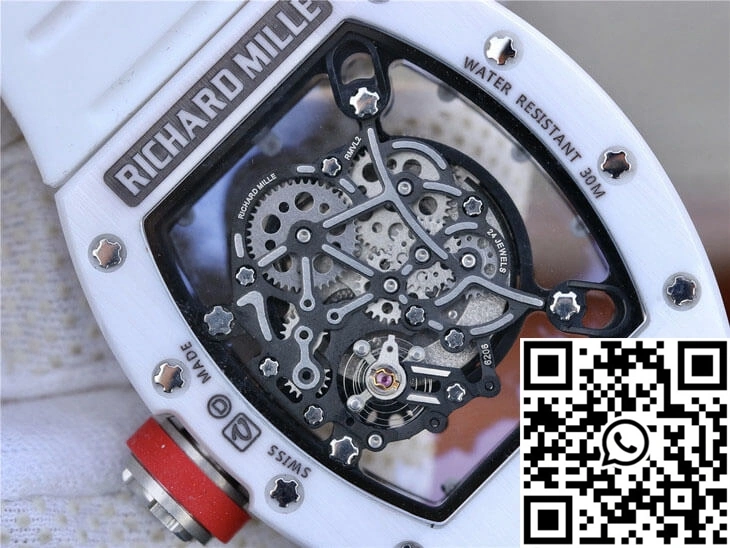 Richard Mille RM055 KV Factory White Rubber Strap