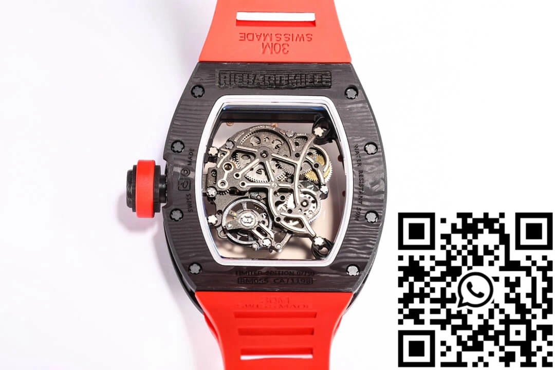 Richard Mille RM055 NTPT BBR Factory Carbon Fiber Red Strap