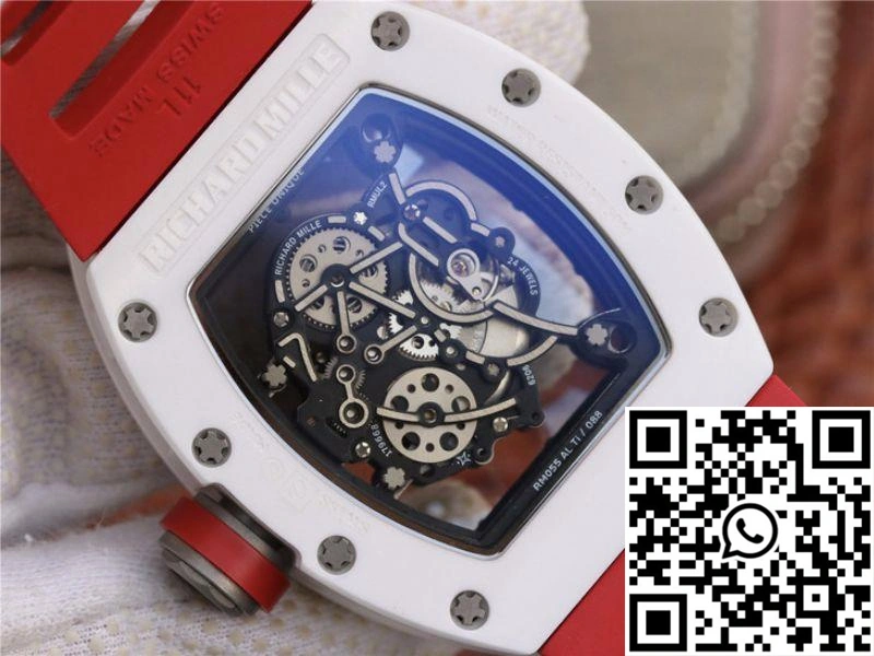 Richard Mille RM055 Red Strap KV Factory Skeleton Dial