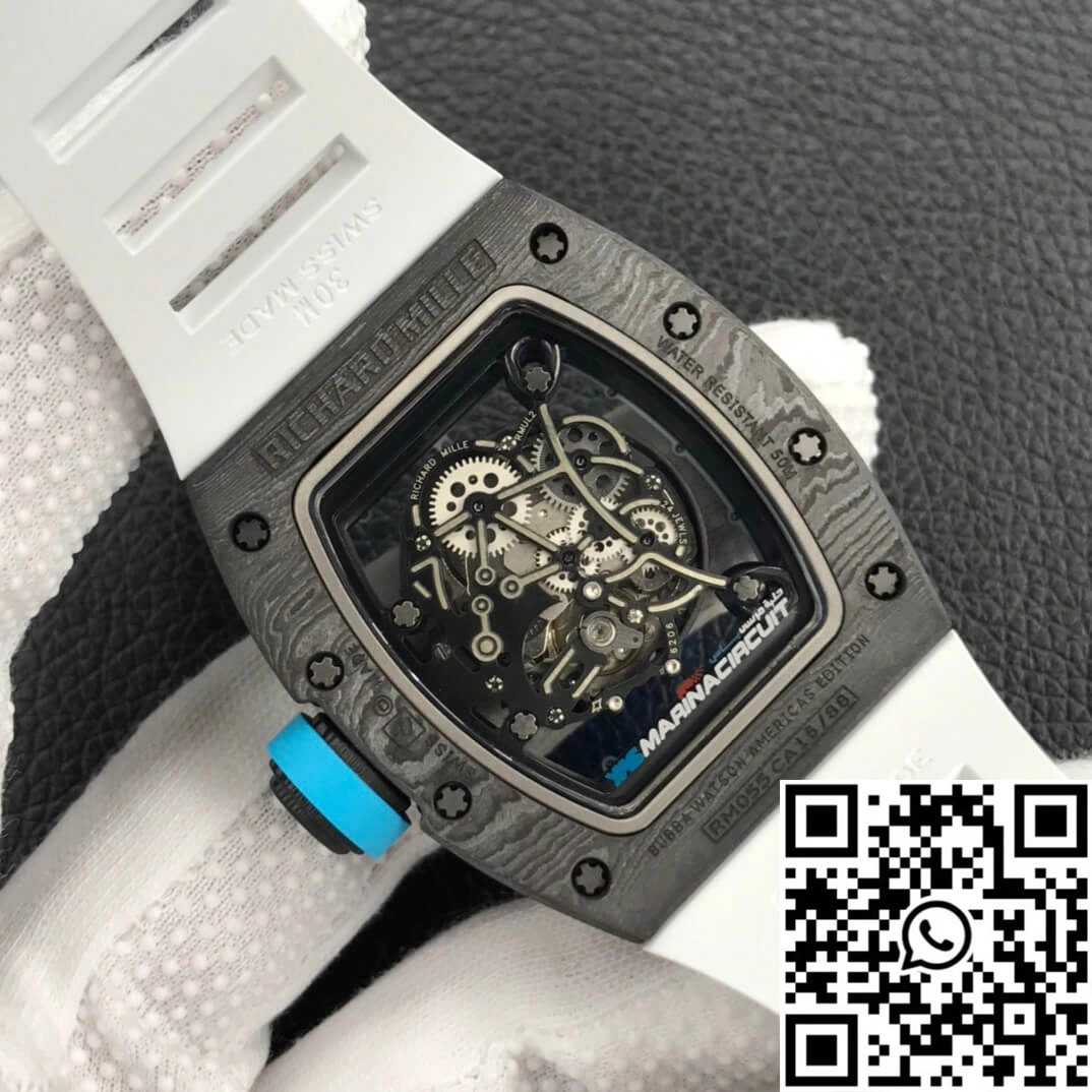 Richard Mille RM055 ZF Factory White Rubber Strap