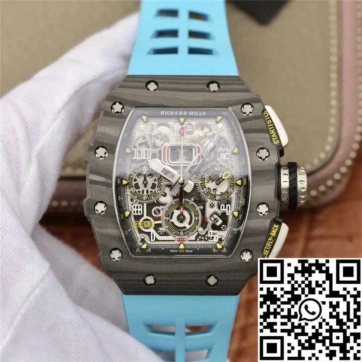Richard Mille RM11-03 KV Factory Carbon Fiber Blue Strap