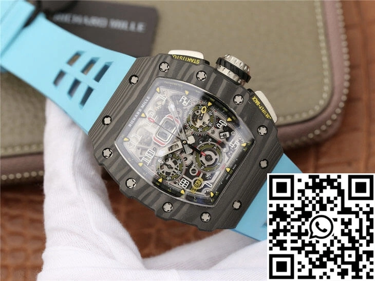 Richard Mille RM11-03 KV Factory Carbon Fiber Blue Strap