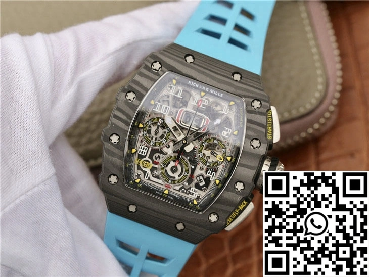 Richard Mille RM11-03 KV Factory Carbon Fiber Blue Strap