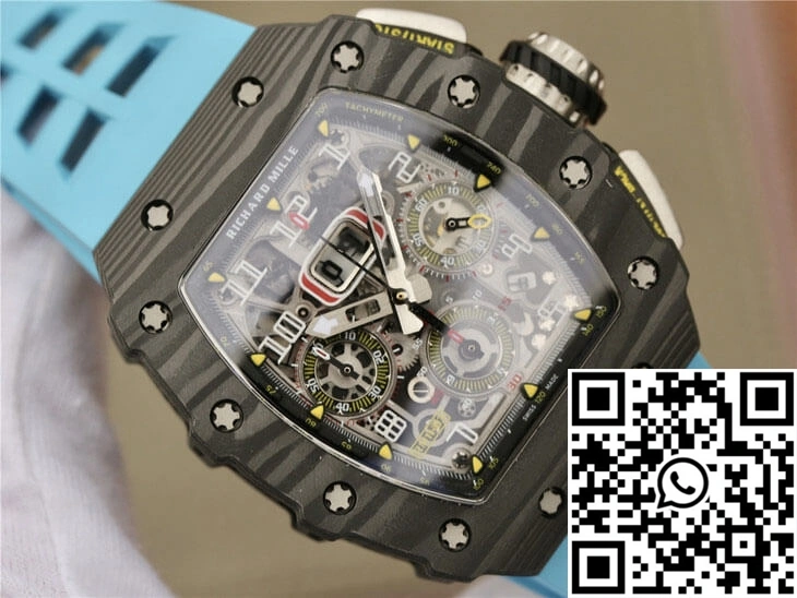 Richard Mille RM11-03 KV Factory Carbon Fiber Blue Strap
