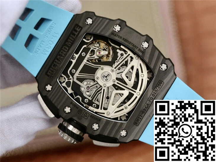 Richard Mille RM11-03 KV Factory Carbon Fiber Blue Strap