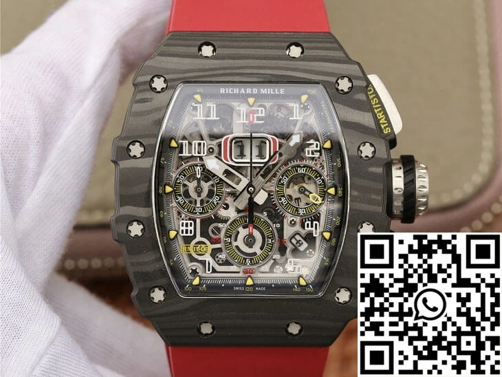 Richard Mille RM11-03 KV Factory Carbon Fiber Red Strap