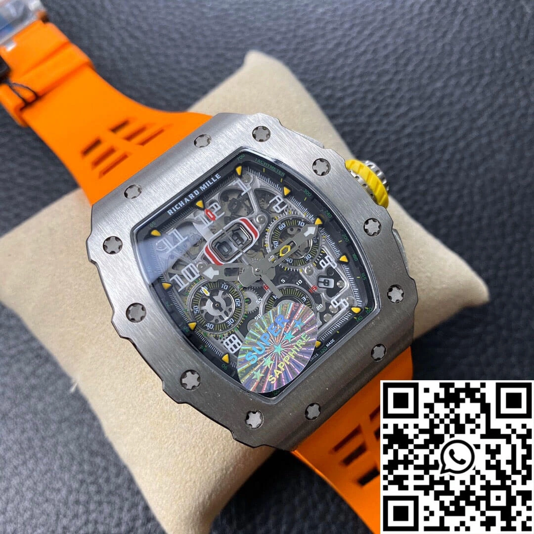 Richard Mille RM11-03 KV Factory Orange Rubber Strap