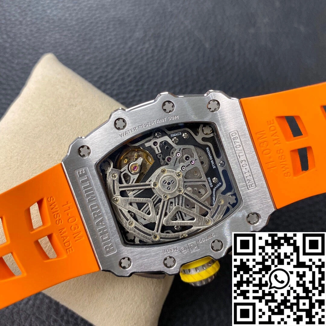 Richard Mille RM11-03 KV Factory Orange Rubber Strap