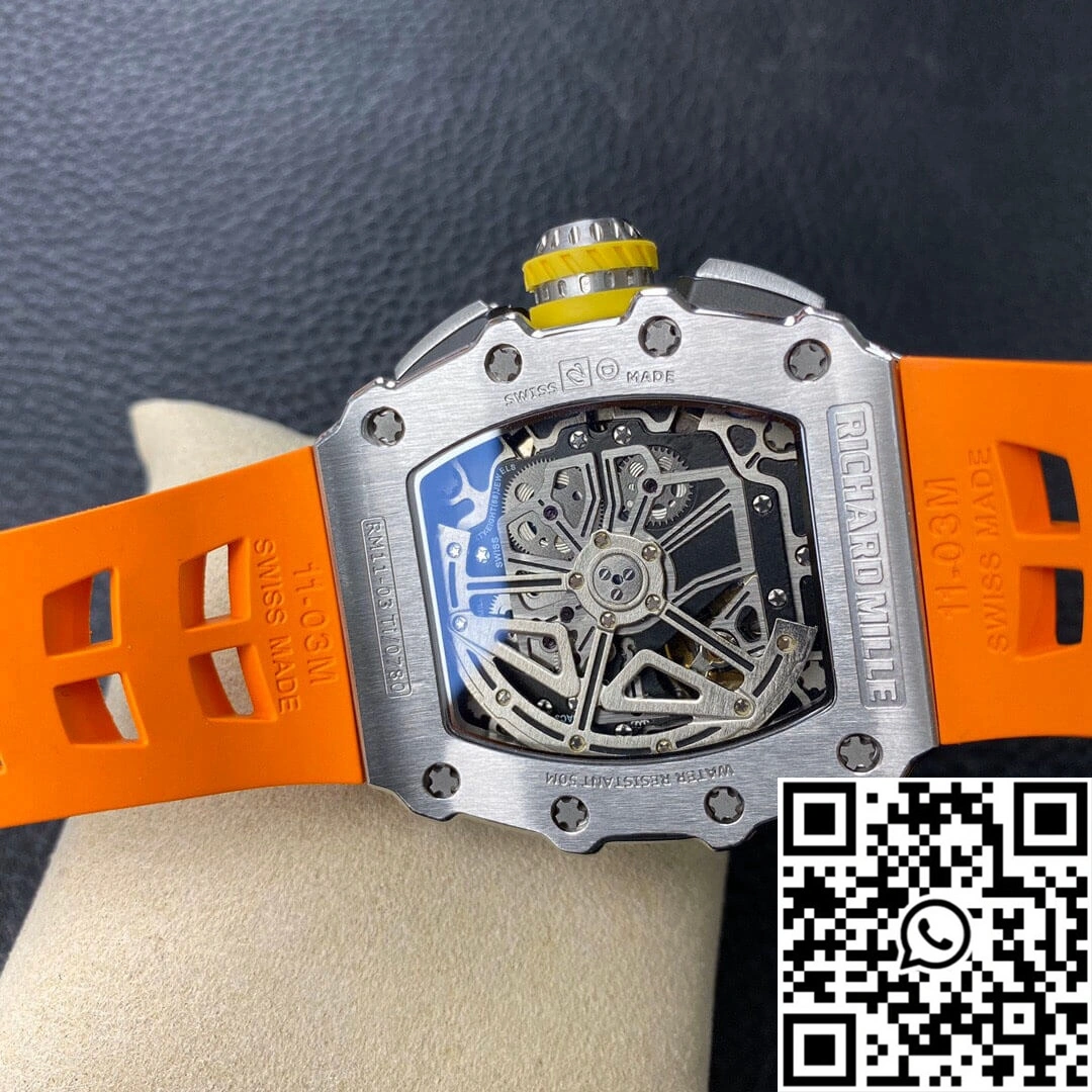 Richard Mille RM11-03 KV Factory Orange Rubber Strap