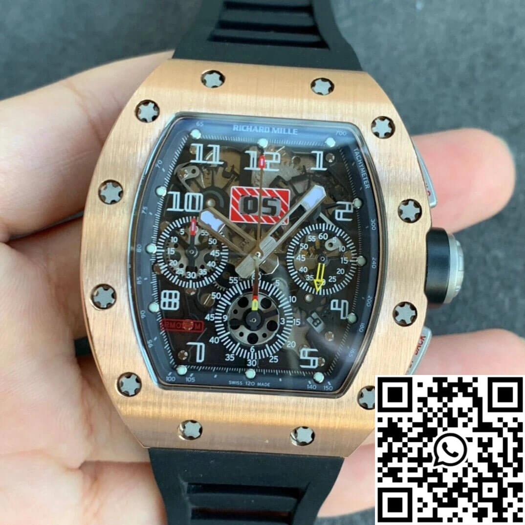 Richard Mille RM11 KV Factory Rose Gold Skeleton Dial