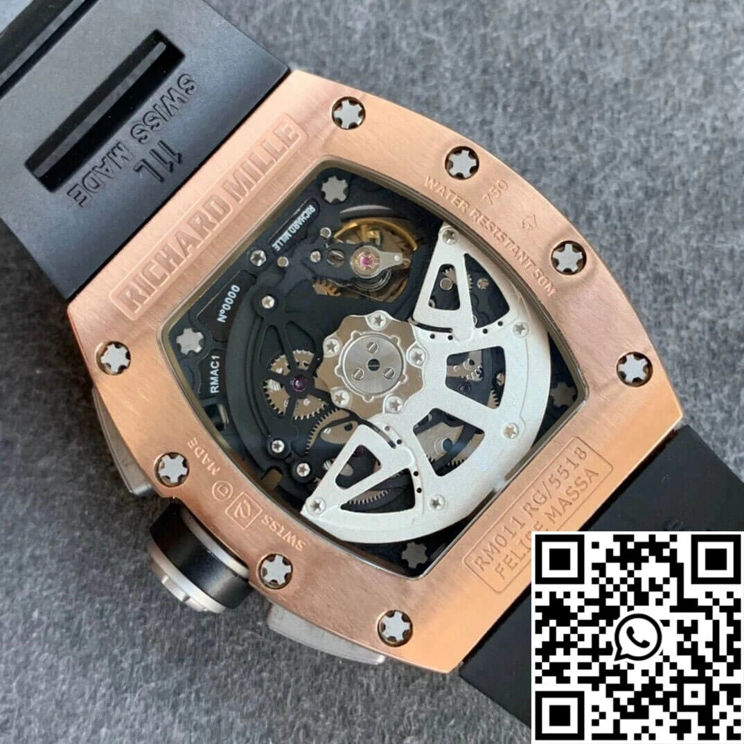 Richard Mille RM11 KV Factory Rose Gold Skeleton Dial