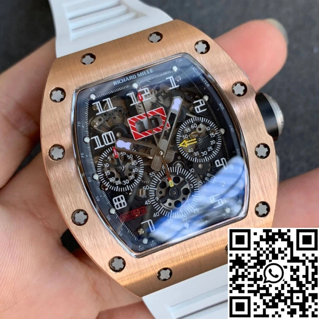 Richard Mille RM11 KV Factory Rose Gold White Strap