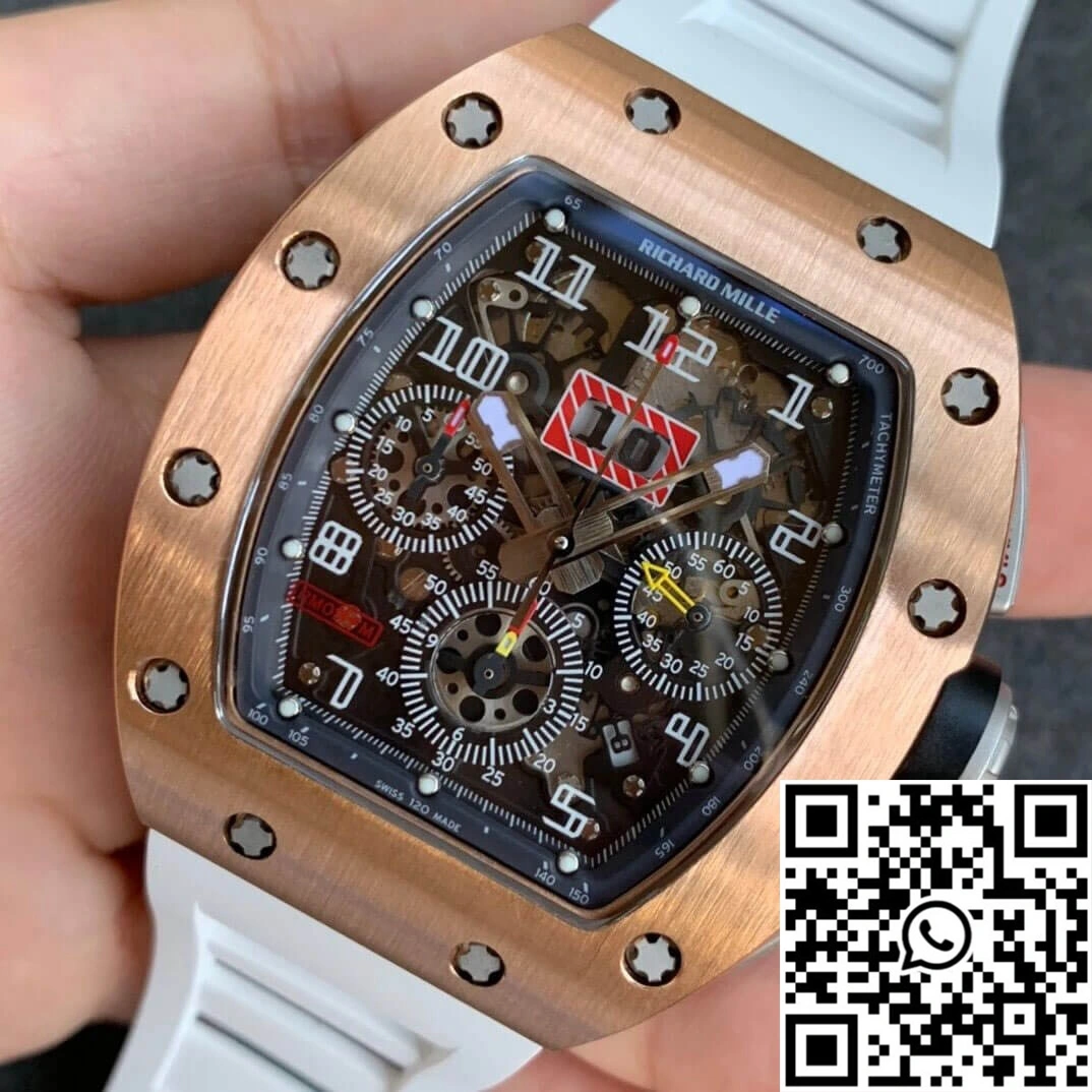 Richard Mille RM11 KV Factory Rose Gold White Strap