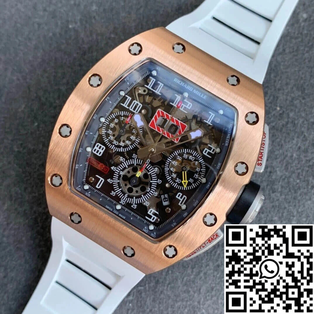 Richard Mille RM11 KV Factory Rose Gold White Strap